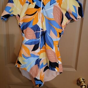 NEW Colorful Leaf SWIM SUIT.